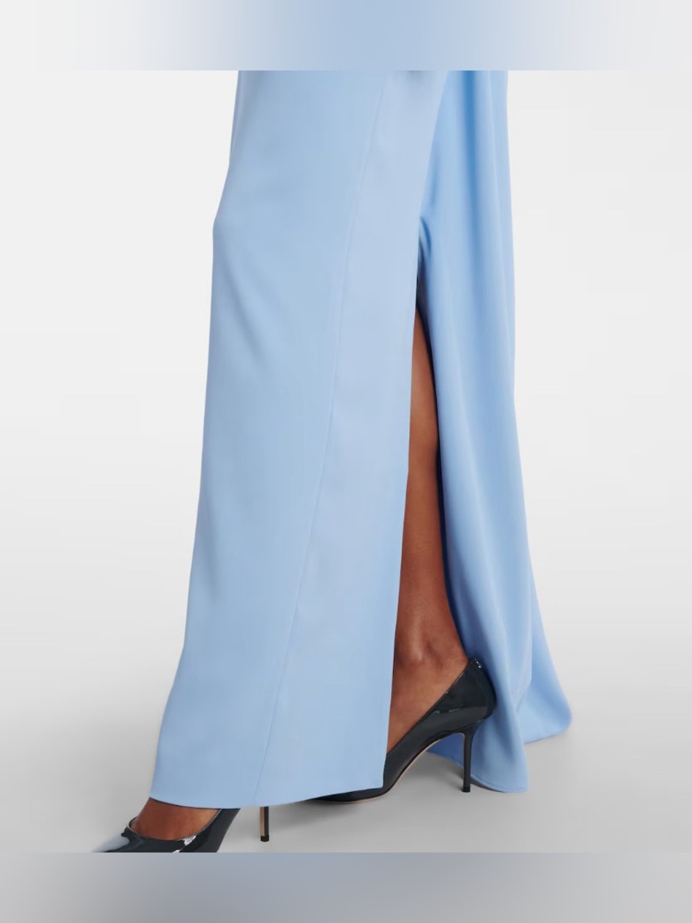 Rachel Gilbert Dion Blue Long Sleeve caped draped asymmetrical Maxi gown NWOT - Picture 4 of 14